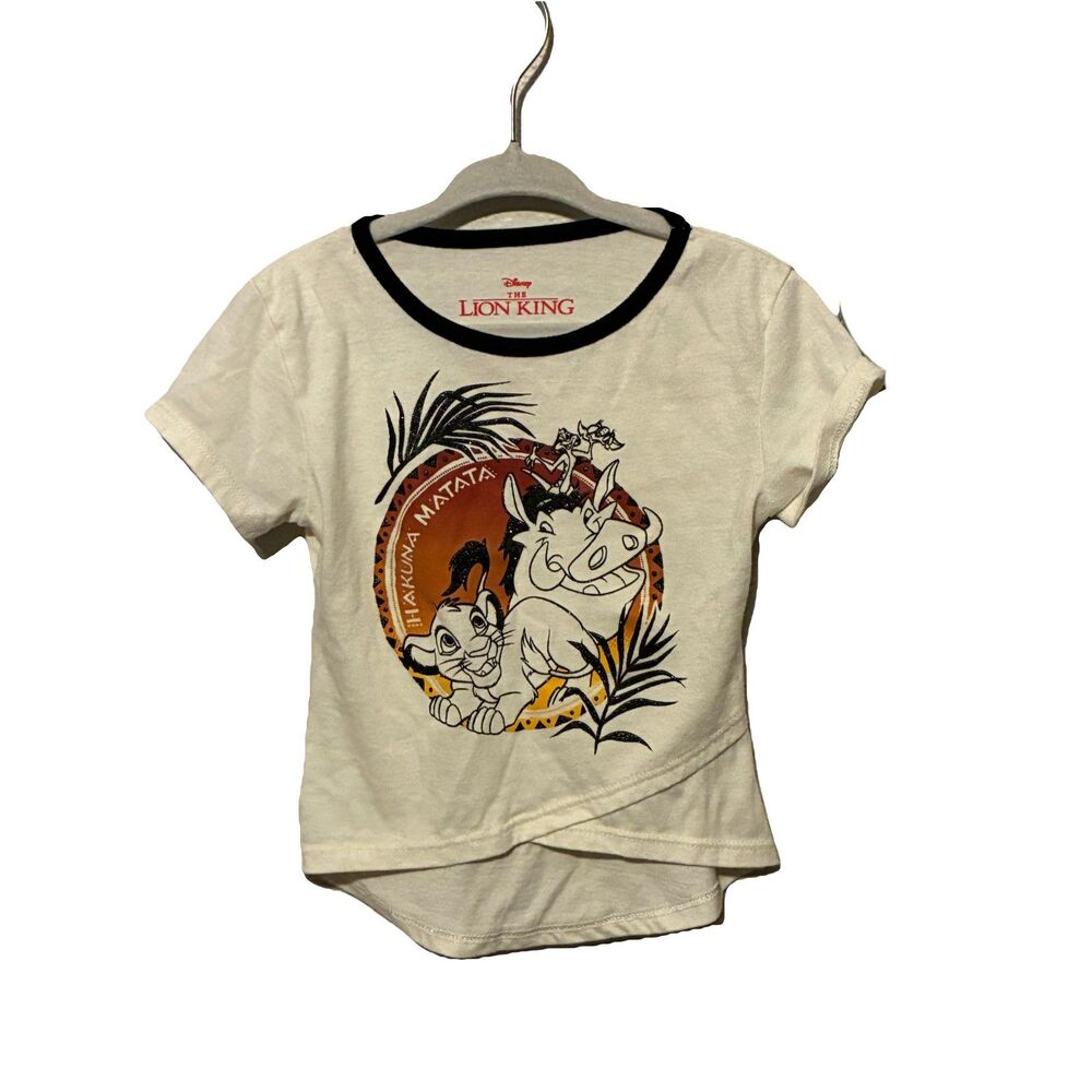 Disney The Lion King Hakuna Matata Graphic Tee Toddler Girls Size 4T White Shirt
